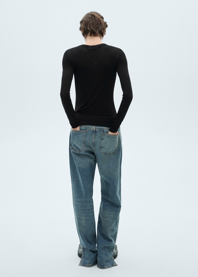 Mango Tailliertes Langarm-T-Shirt