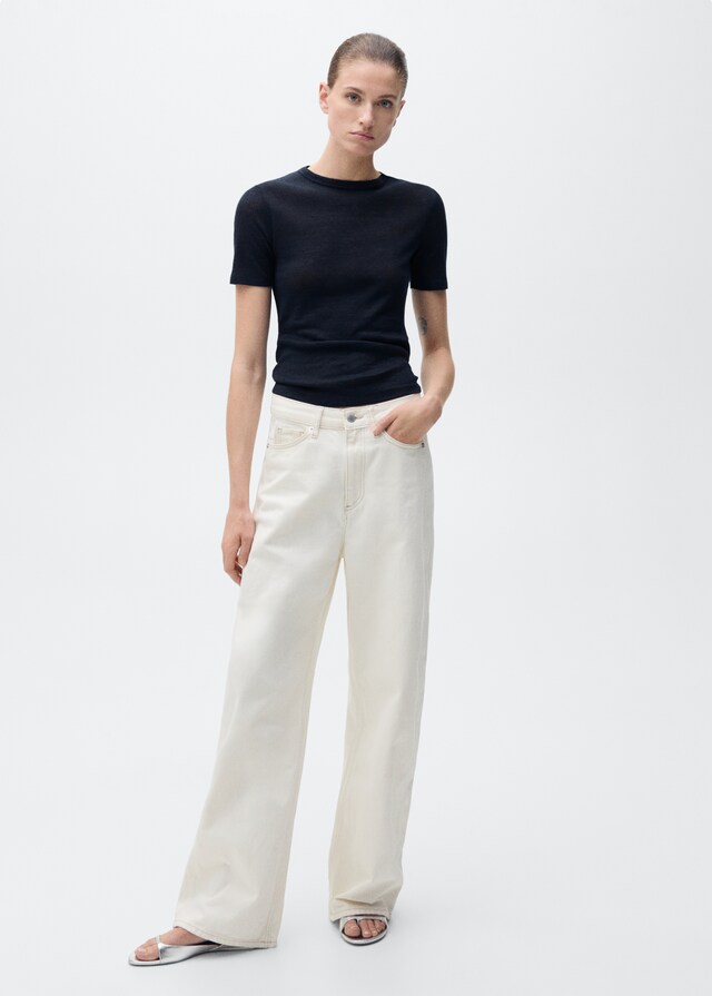 Mango Tailliertes Leinen-T-Shirt