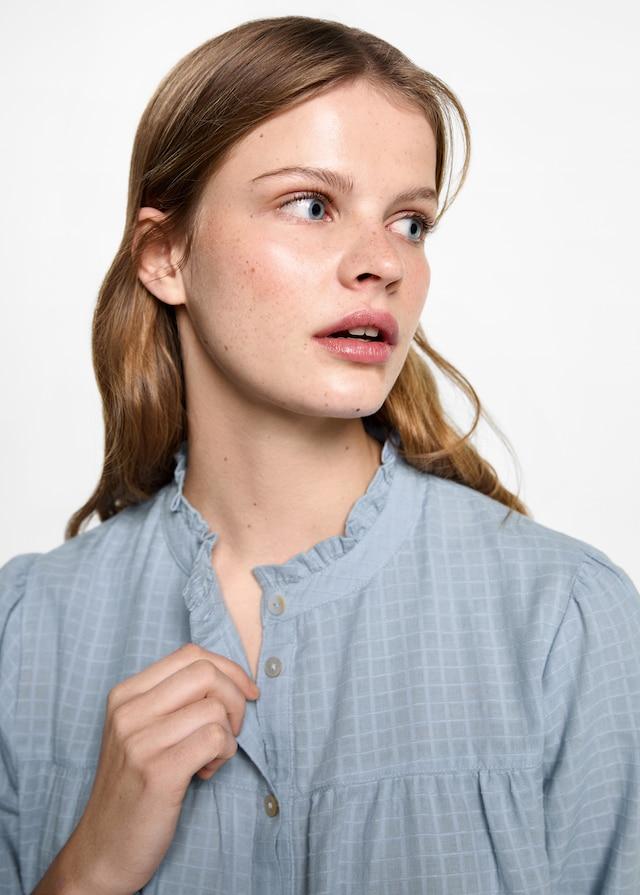 Mango Texturierte Karo-Bluse