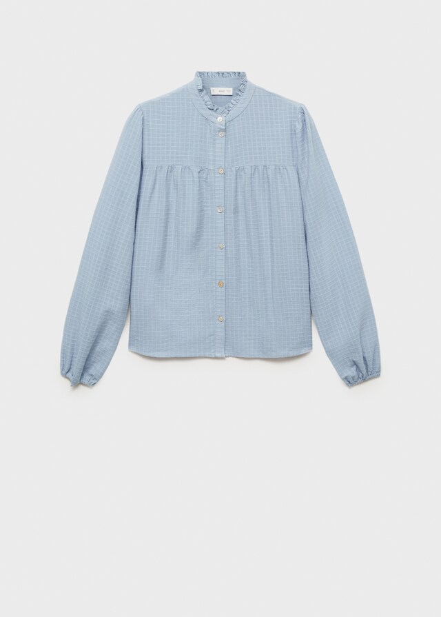 Mango Texturierte Karo-Bluse