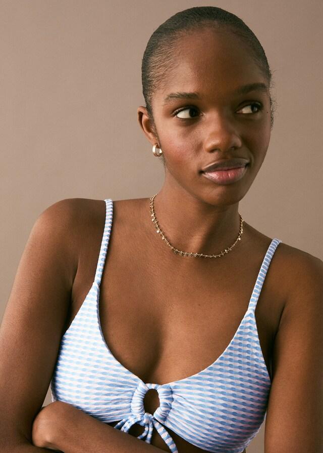 Mango Texturierter Bikini Mi Schleife