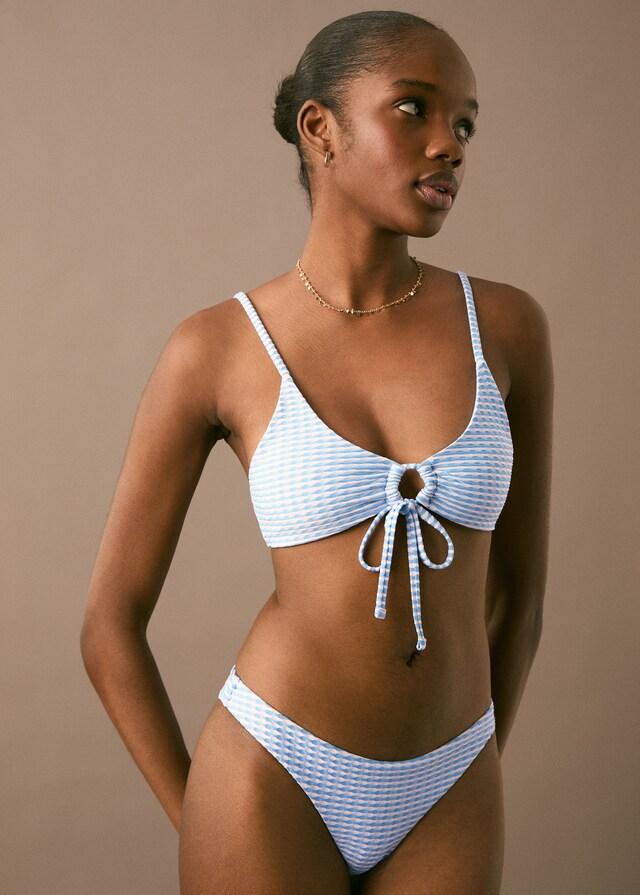 Mango Texturierter Bikini mi Schleife