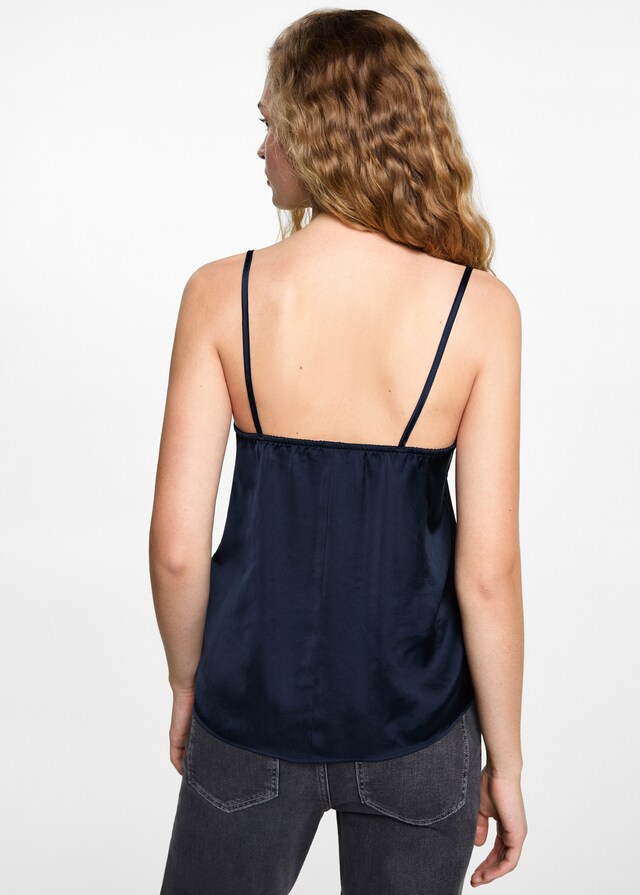 Mango Top Mit Seidenspitzen-Detail