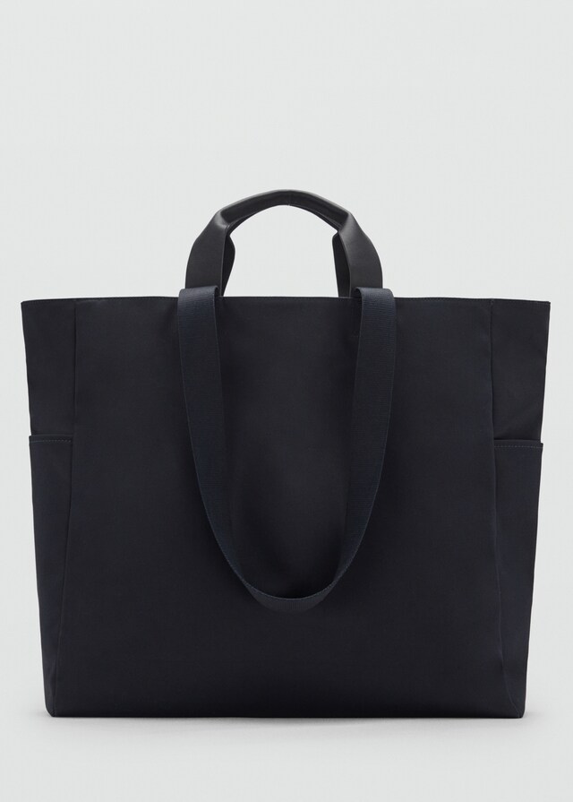 Mango Tote-Bag aus Baumwolle mit Taschen