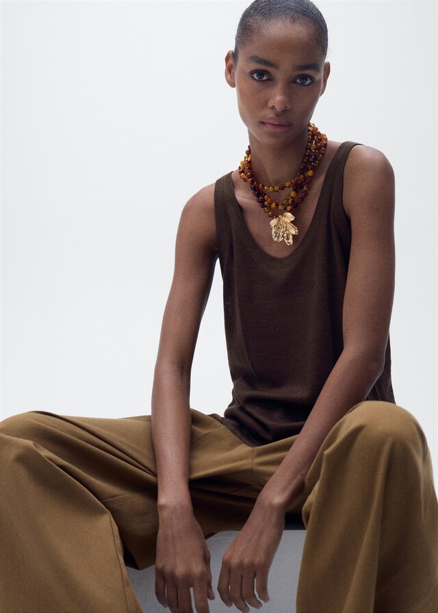 Mango Trägertop aus Leinen