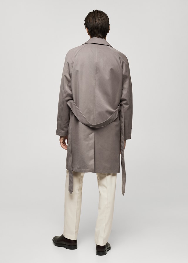 Mango Trenchcoat Mit Gürtel Und Mattiertem Finish