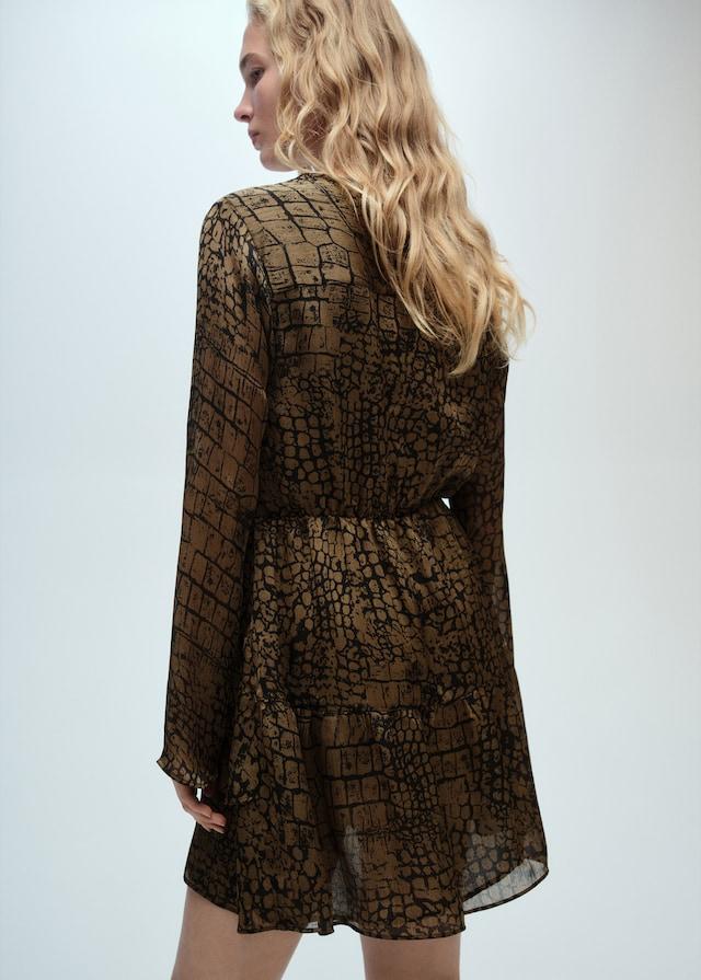 Mango Volantkleid Mit Animal-Print