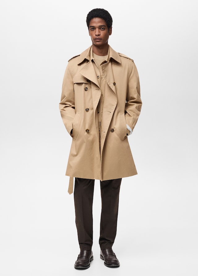 Mango Wasserabweisender Trenchcoat Mit Gürtel