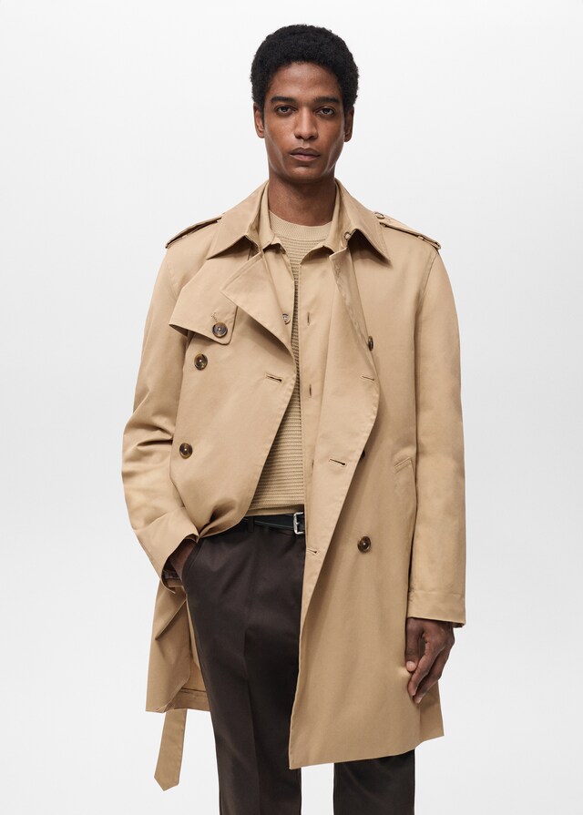 Mango Wasserabweisender Trenchcoat mit Gürtel
