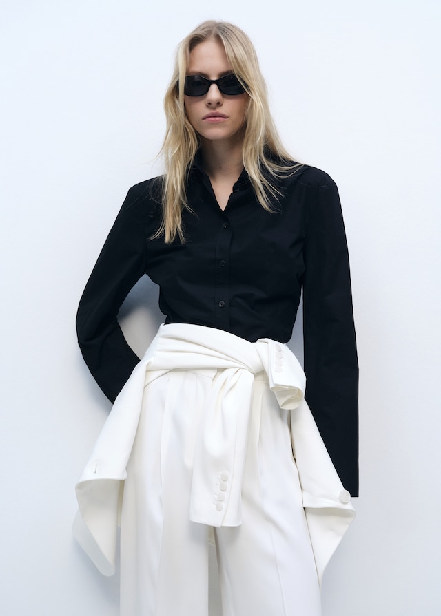 Mango Wideleg-Anzughose Mit Bundfalten