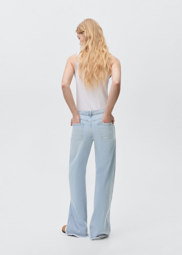 Mango Wideleg-Jeans Mit Ausgefranstem Saum