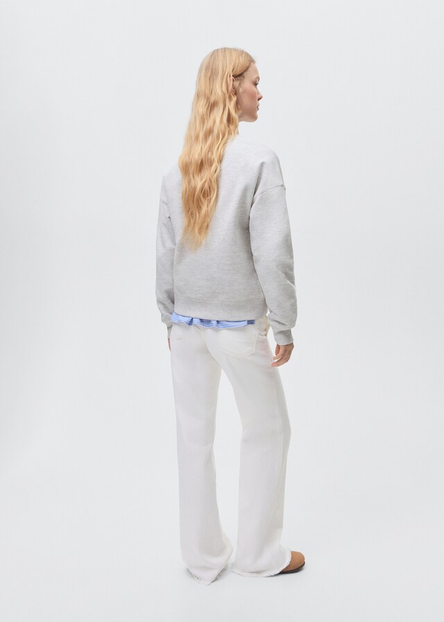 Mango Wideleg-Jeans mit ausgefranstem Saum