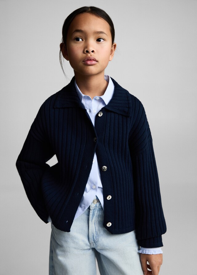 Mango Wideleg-Jeans mit ausgefranstem Saum