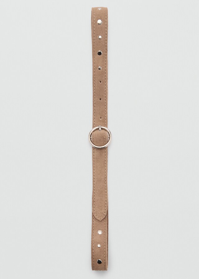 Mango Wildledergürtel Mit Lochmuster