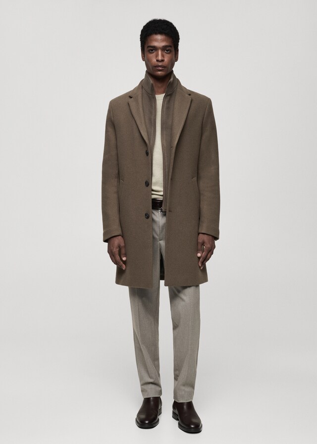 Mango Wollmantel Mit Abnehmbarem Kragen