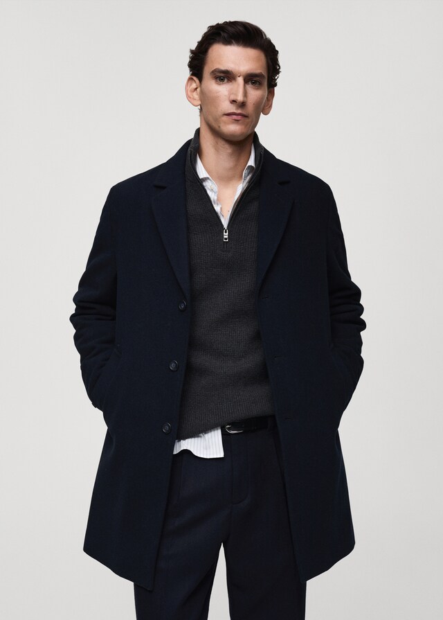 Mango Wollmantel mit gestepptem Innenfutter