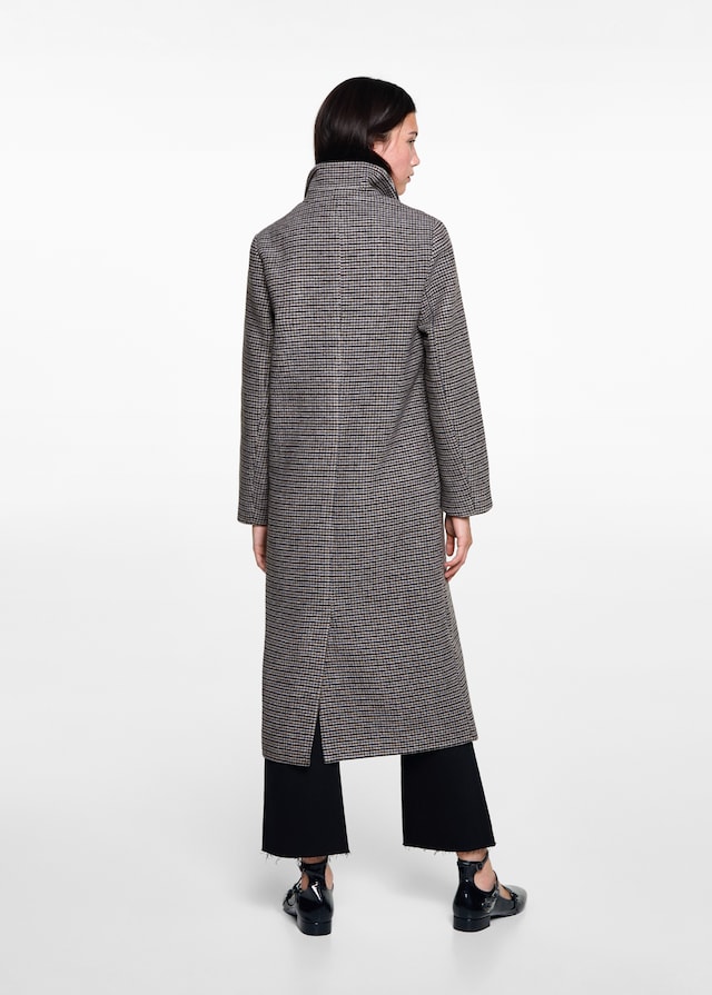 Mango Wollmantel Mit Hahnentritt