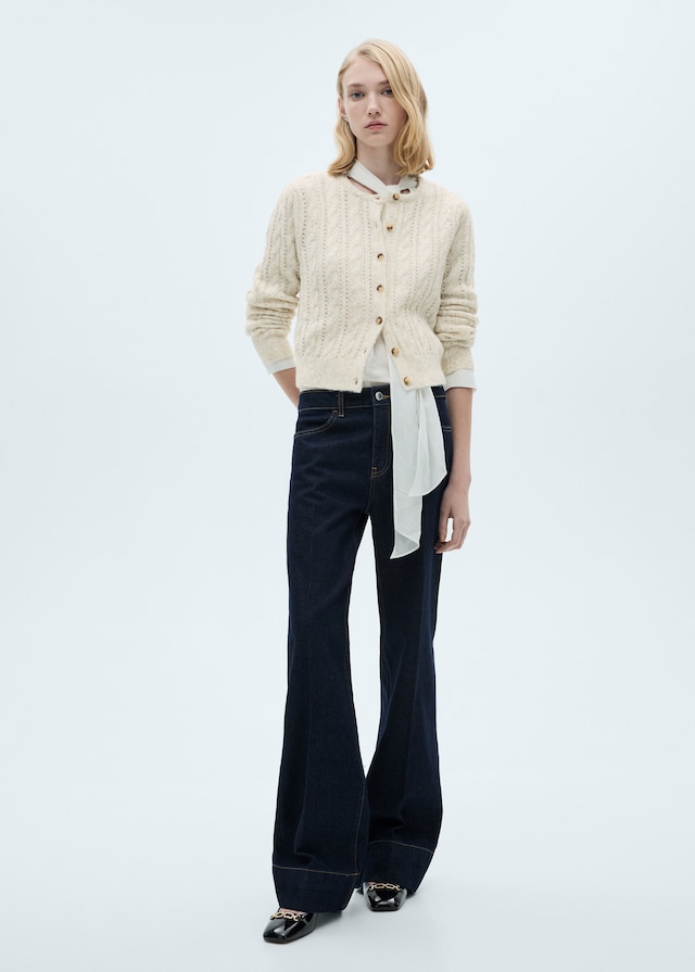 Mango Zopfmuster-Cardigan Mit Ajourdetails