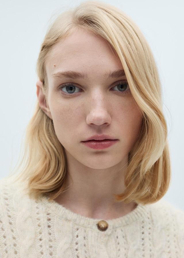 Mango Zopfmuster-Cardigan Mit Ajourdetails