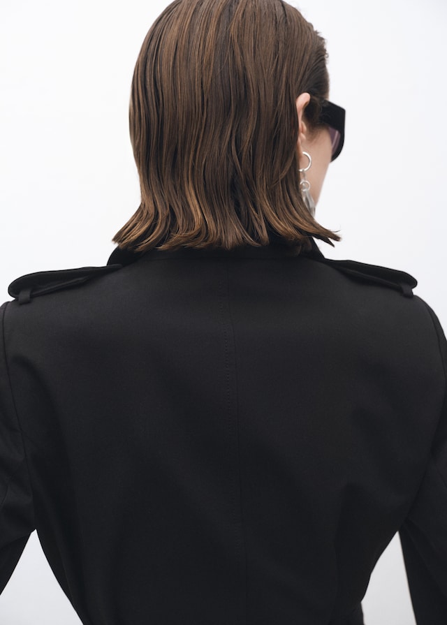 Mango Zweireihiger Baumwoll-Trenchcoat