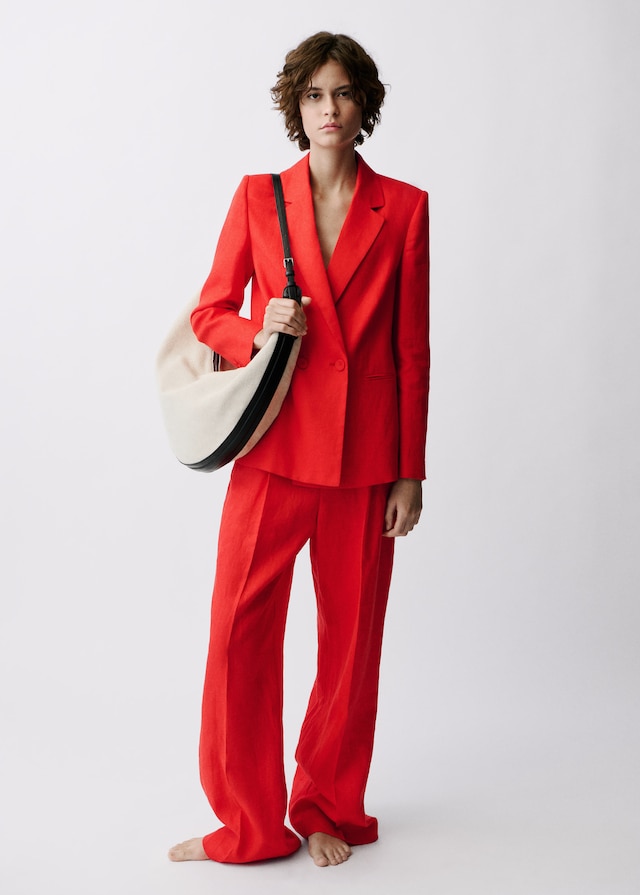 Mango Zweireihiges Sakko Aus Leinen