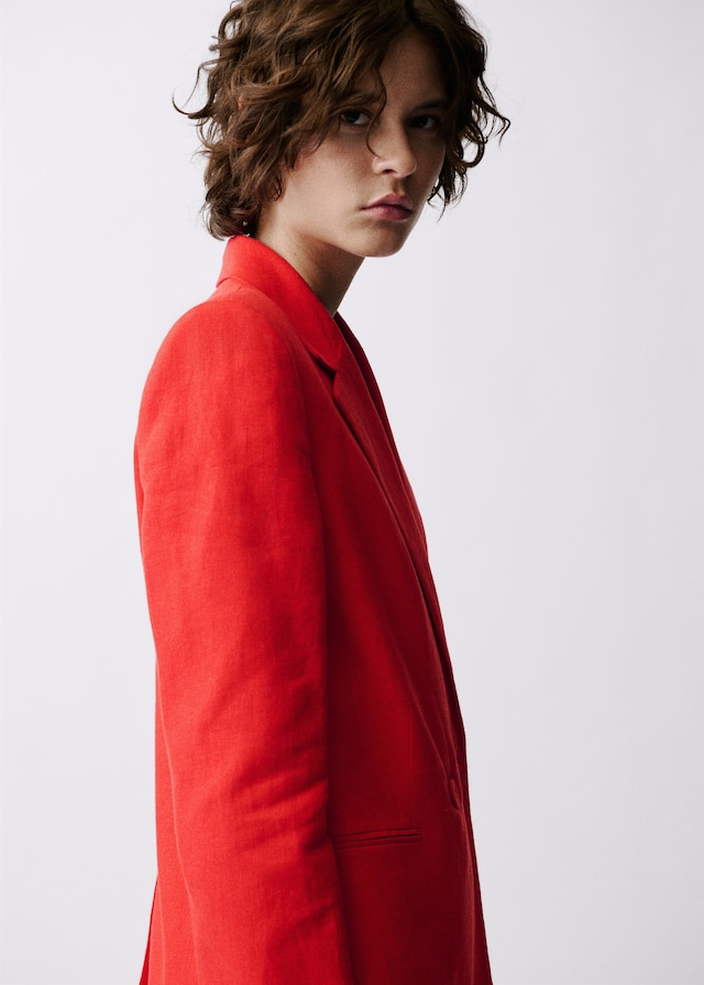 Mango Zweireihiges Sakko Aus Leinen