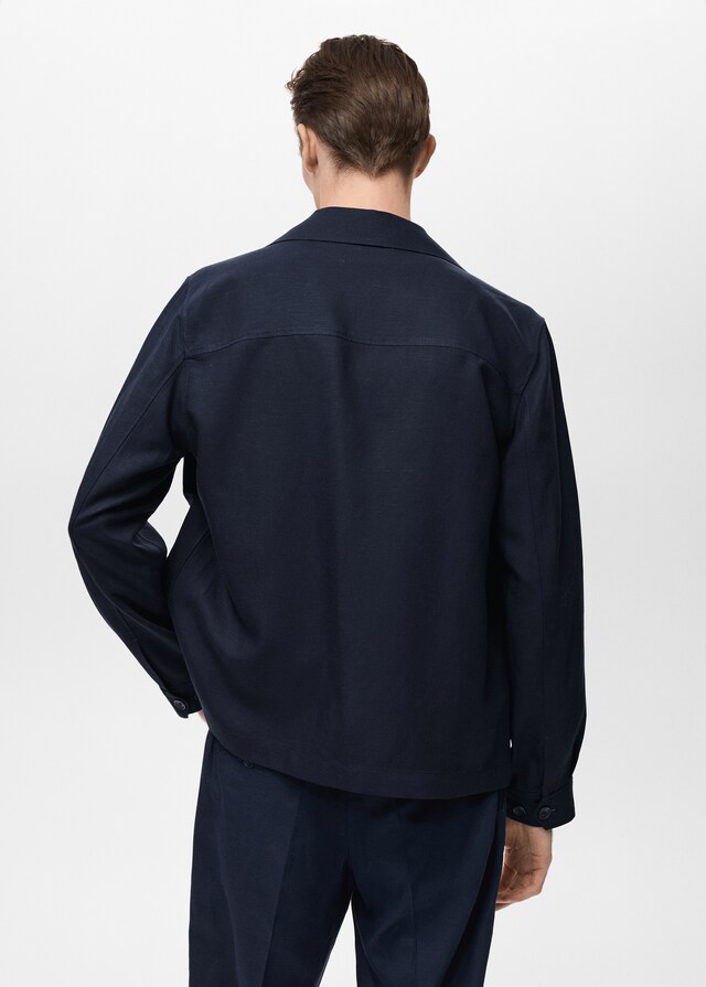 Mango Overshirt Aus Lyocell-/Leinengemisch Mit Taschen