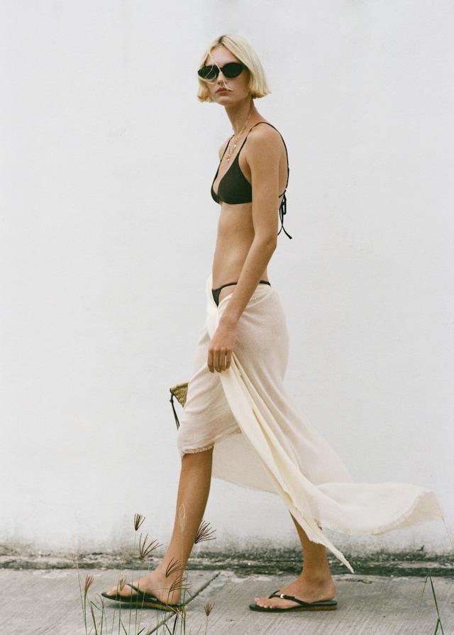 Mango Schal Aus Leinenmischung Mit Ausgefransten Enden