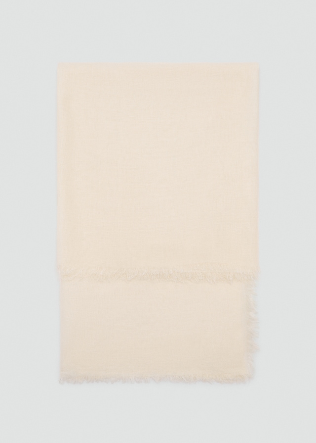 Mango Schal Aus Leinenmischung Mit Ausgefransten Enden