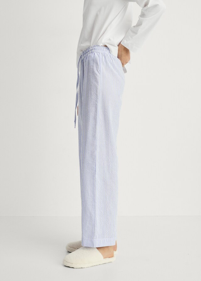 Mango Zweiteiliger Pyjama Mit Streifen Aus Seersucker