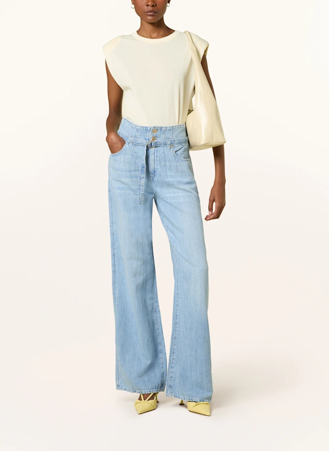 7 For All Mankind 7 For All Mankind Wide Leg Jeans Mit Leinen