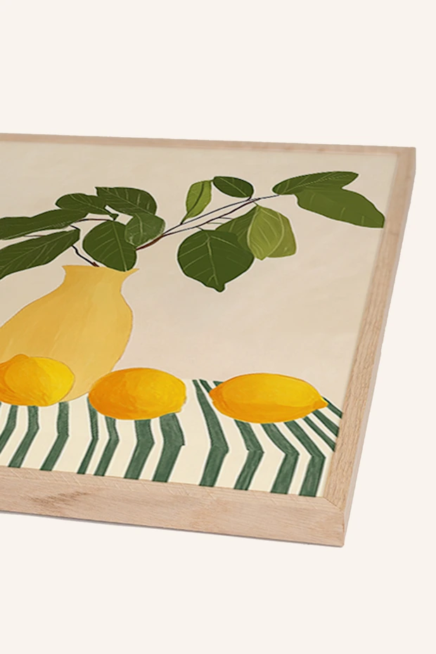 ANY IMAGE ANY IMAGE Wandbild ZITRONEN & STREIFEN Mit Rahmen