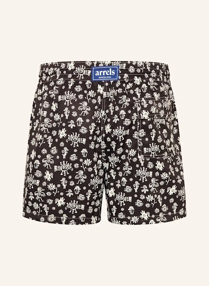 Arrels BARCELONA Arrels BARCELONA Badeshorts BLACK MEXICAN BIRDS × MARION DEUCHARS
