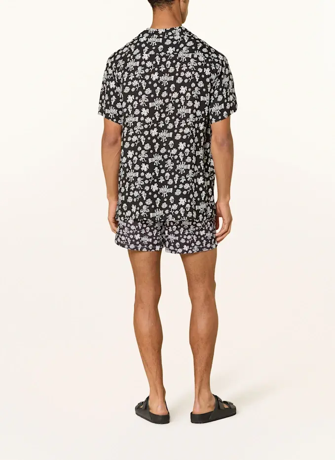 Arrels BARCELONA Arrels BARCELONA Resorthemd BLACK MEXICAN BIRDS × MARION DEUCHARS Comfort Fit