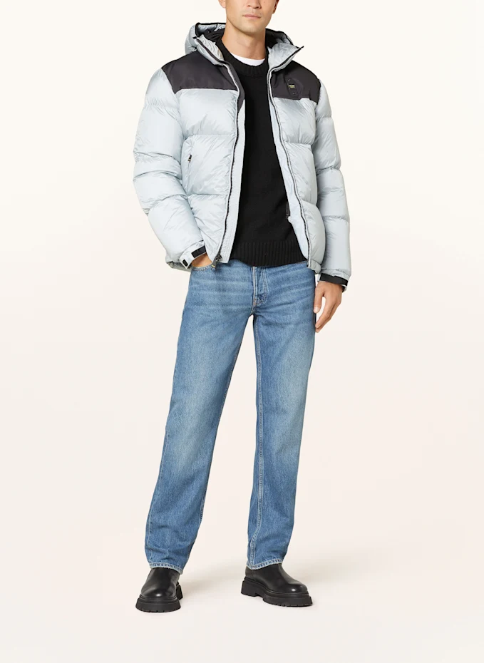 Blauer Blauer Daunenjacke