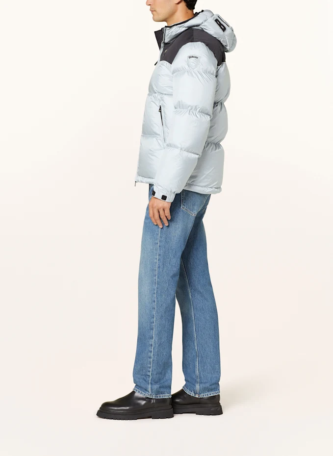 Blauer Blauer Daunenjacke