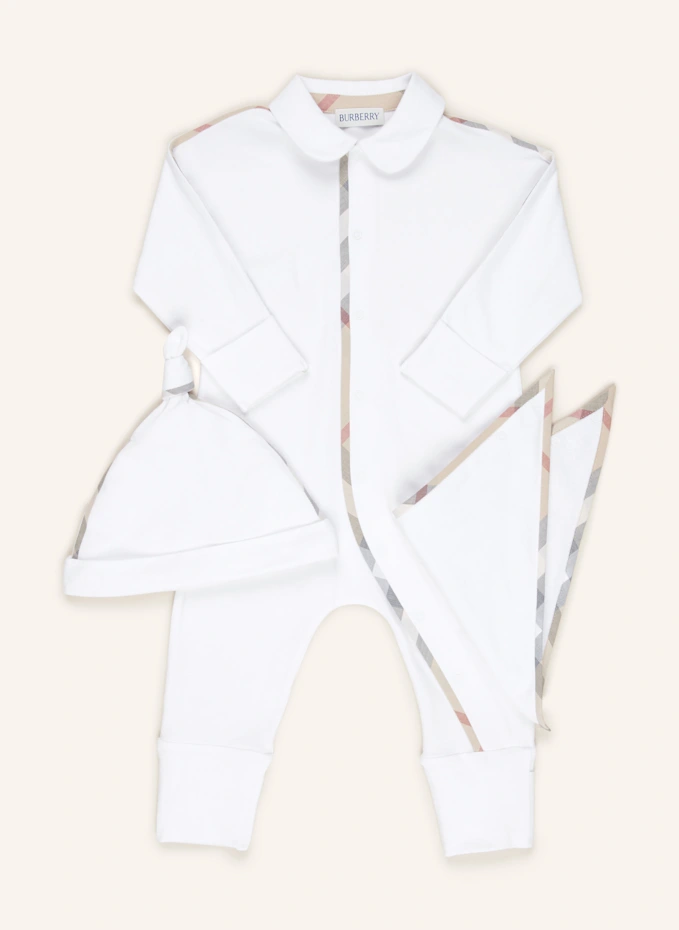 BURBERRY BURBERRY Set: Strampler Mütze und HalstuchBABY