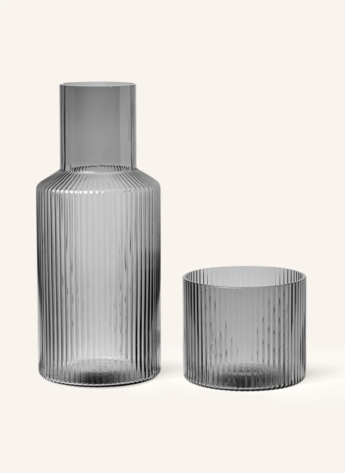 Ferm LIVING Ferm LIVING Set RIPPLE SMALL: Karaffe Und Glas