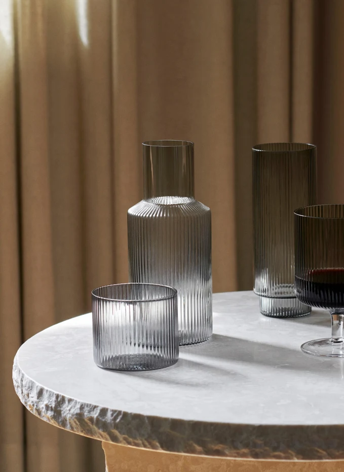 Ferm LIVING Ferm LIVING Set RIPPLE SMALL: Karaffe Und Glas