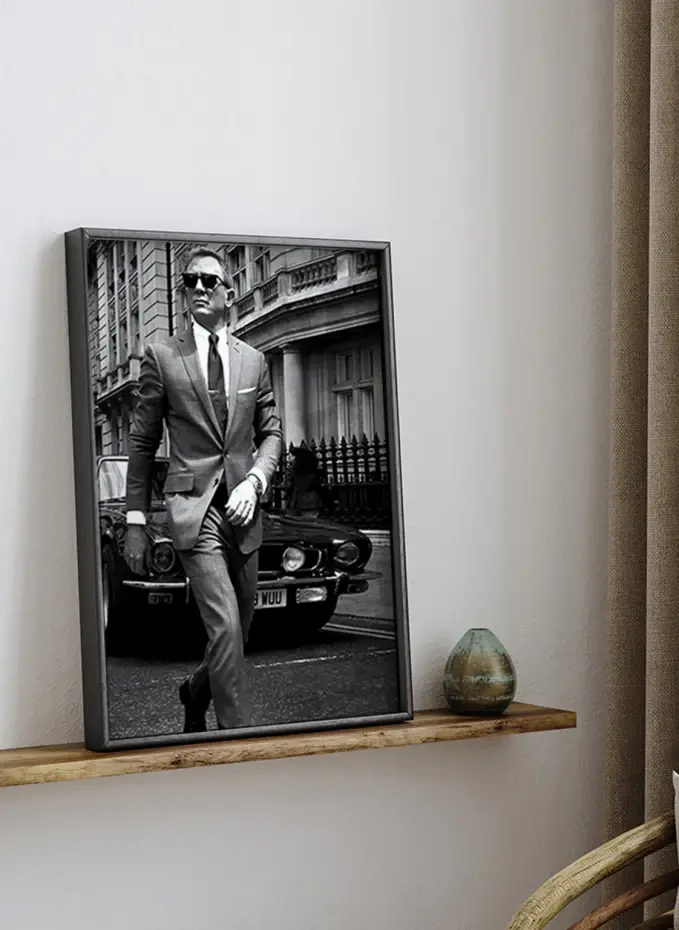 JACOB BADEN JACOB BADEN Wandbild DANIEL CRAIG ALS JAMES BOND Mit Rahmen