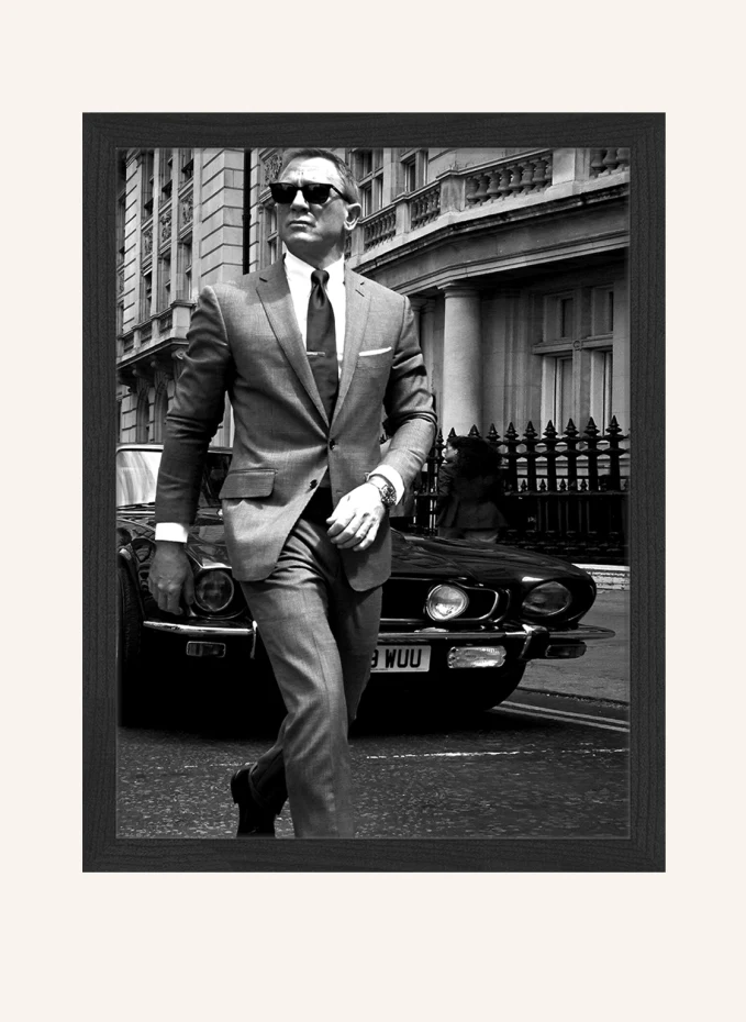 JACOB BADEN JACOB BADEN Wandbild DANIEL CRAIG ALS JAMES BOND mit Rahmen