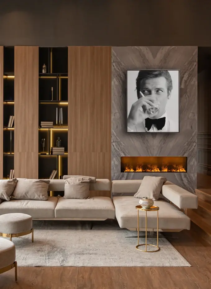 JACOB BADEN JACOB BADEN Wandbild HERR ROGER MOORE Mit Rahmen