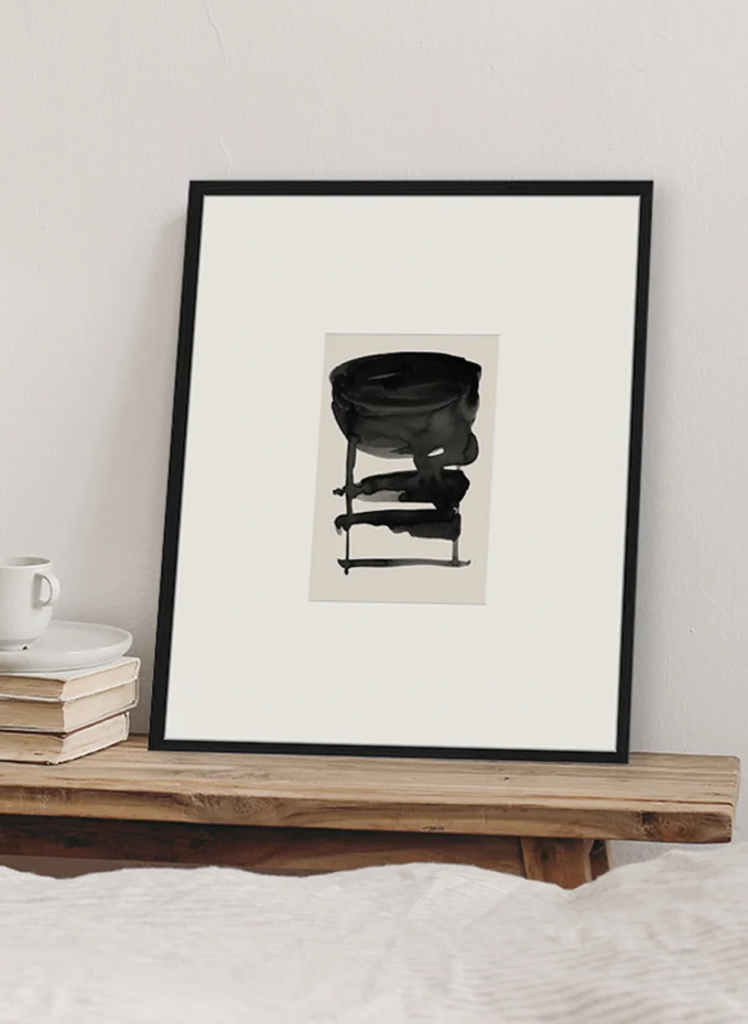 JACOB BADEN JACOB BADEN Wandbild SCHWARZE LEITER Mit Rahmen