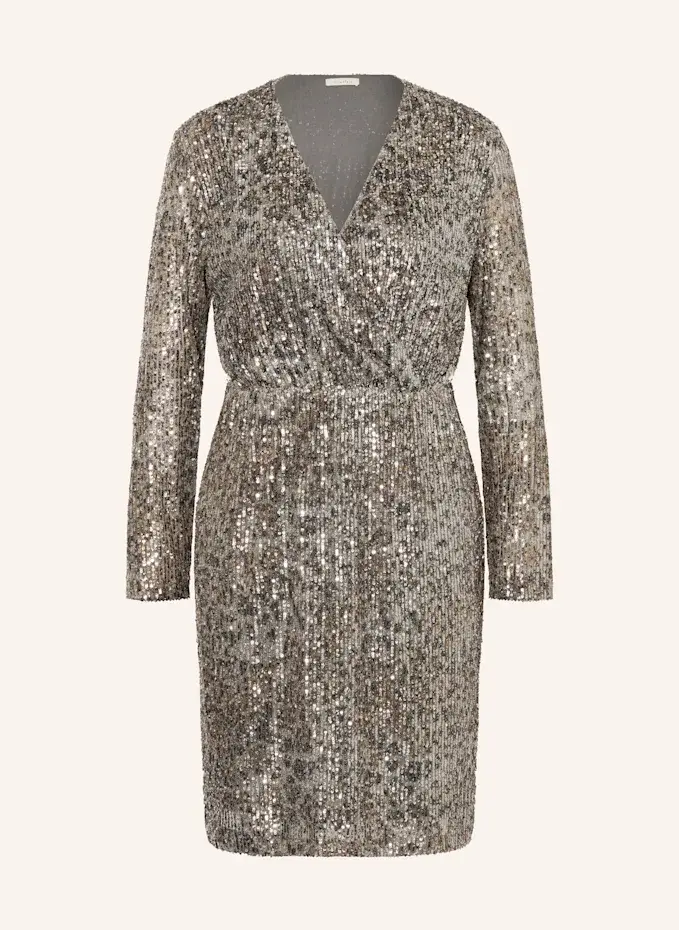 lilienfels lilienfels Kleid in Wickeloptik mit Pailletten
