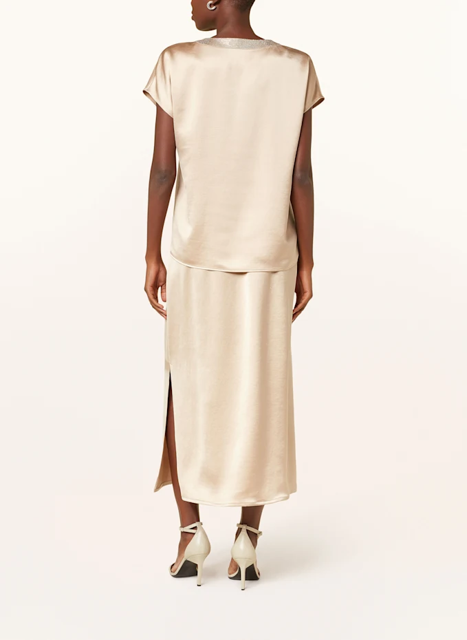 MARC AUREL MARC AUREL Blusenshirt Aus Satin Mit Schmucksteinen