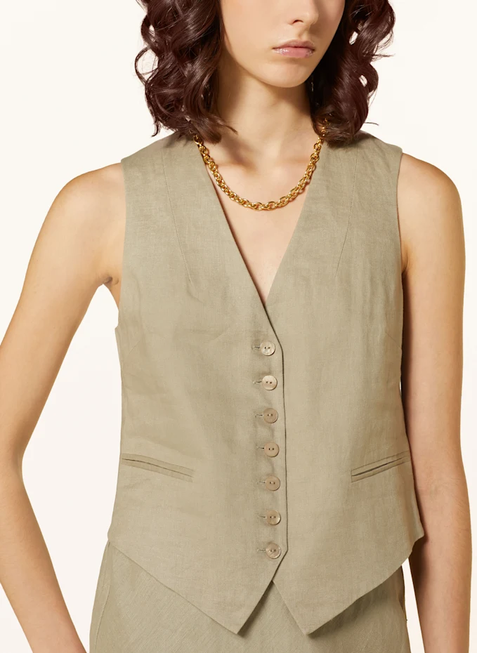 MRS & HUGS MRS & HUGS Blazerweste Aus Leinen