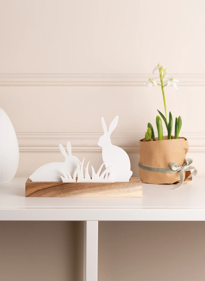 RÄDER RÄDER Teelichthalter HASENWIESE Mit DekofigurenHöhe: 14 Cm