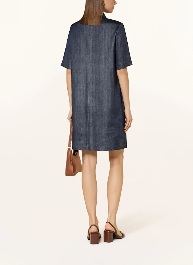 RIANI RIANI Hemdblusenkleid In Jeansoptik Mit Leinen