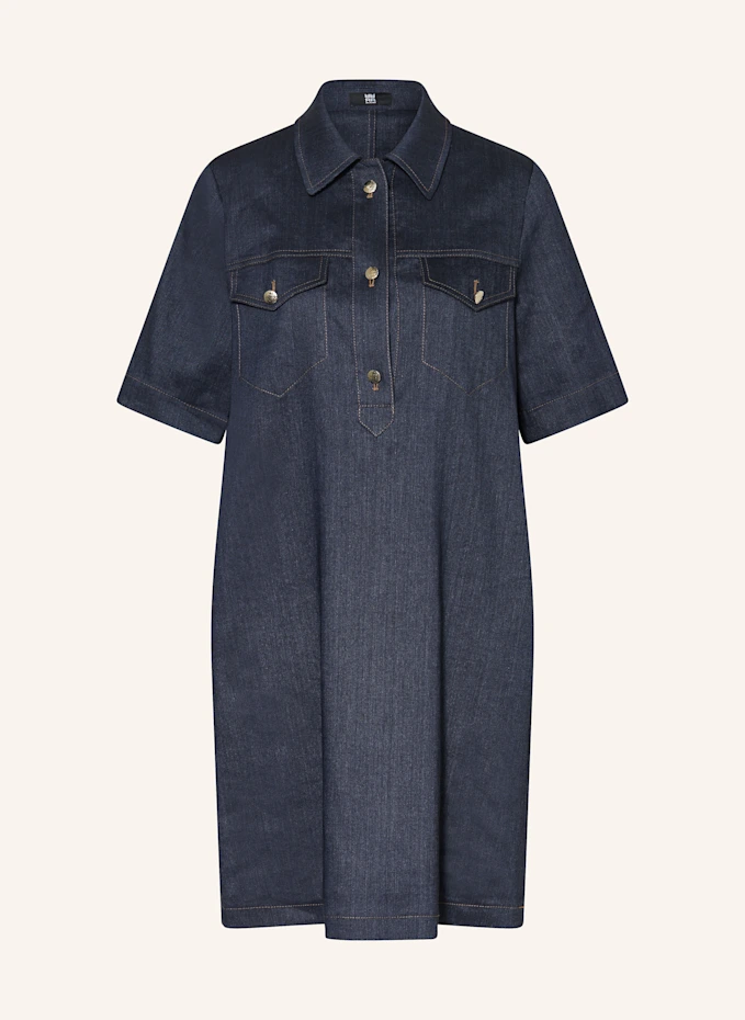 RIANI RIANI Hemdblusenkleid in Jeansoptik mit Leinen