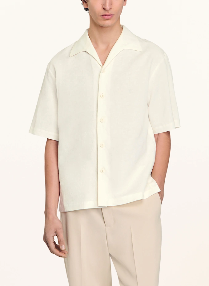 SANDRO SANDRO Resorthemd Slim Fit Mit Leinen